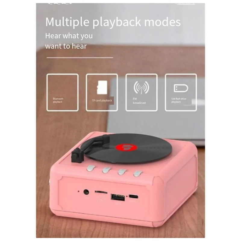 Speaker Retro Kotak Suara Subwoofer Speaker Bluetooth Portabel untuk Pemutar Rumah Luar Ruangan Kantor Putih Tahan Lama Mudah Digunakan