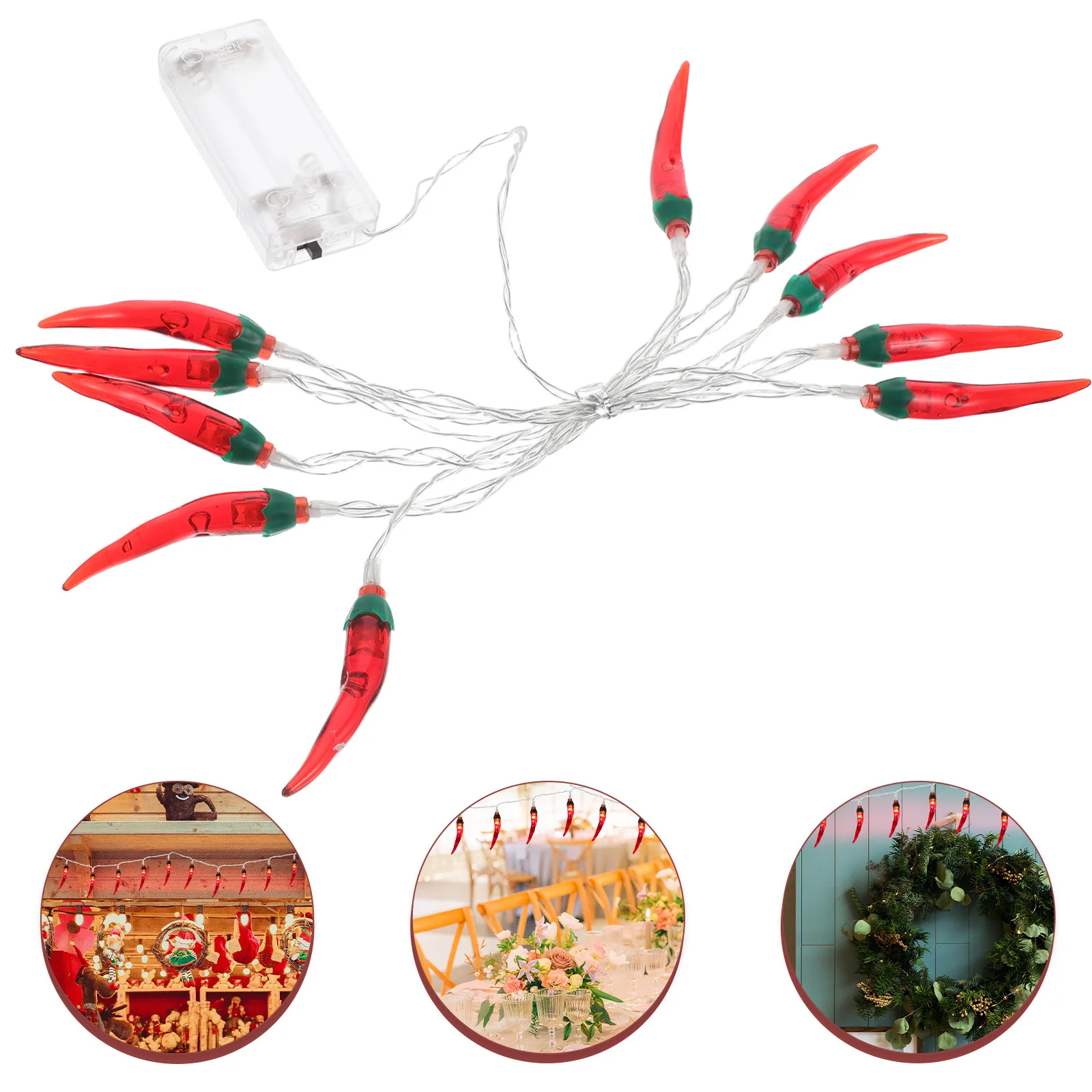 

Portable 1.5 Meter Red Chili LED String Lights Outdoor Camping Festival Patio Decorative Atmosphere Patio String Lights