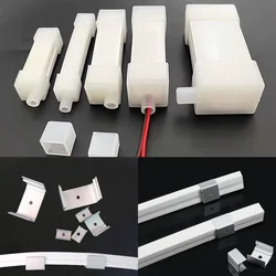 10Pcs Neon Silica Gel Tube End Cap Accessories Aluminum Fixed Clip Buckle for 5050 2835 Led Strip Lights Mount Holder Base