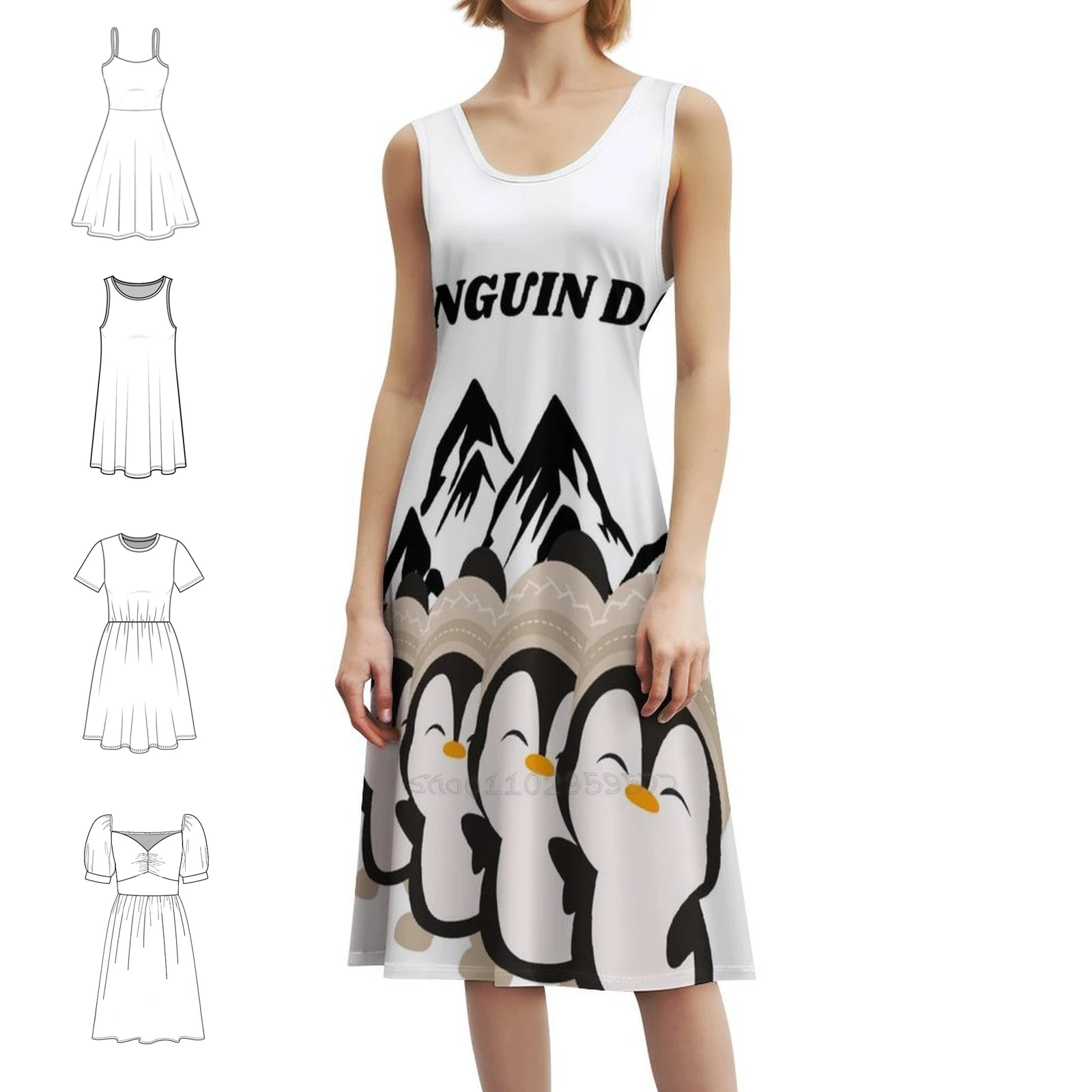 

Penguin Day Smiling Penguins Sexy Vacation Dress For Women Beach Party Birthday Mini Dress Penguins Day 4 Smiling Penguins