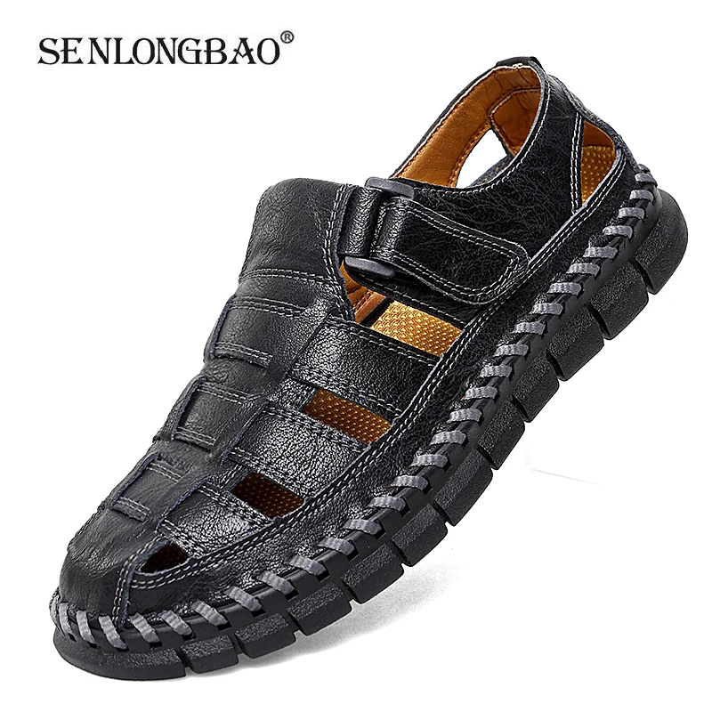 

Hot Sale Summer Men's Sandals Outdoor Non-slip Men's Beach Sandals Handmade Genuine Leather Men's Shoes Fashion Men Sneakers