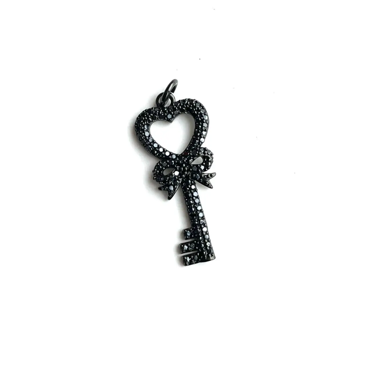 5Pcs Cubic Zirconia Pave Key Pendant Charms for Jewelry Making Bracelet Necklace Handmade Accessories
