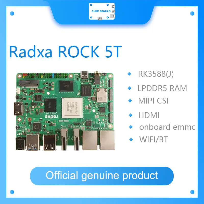 Radxa Radxa ROCK 5T RK3588,rockchip, 8-Core CPU Dual 2.5G Ethernet Ports LPDDR5 Industrial Grade