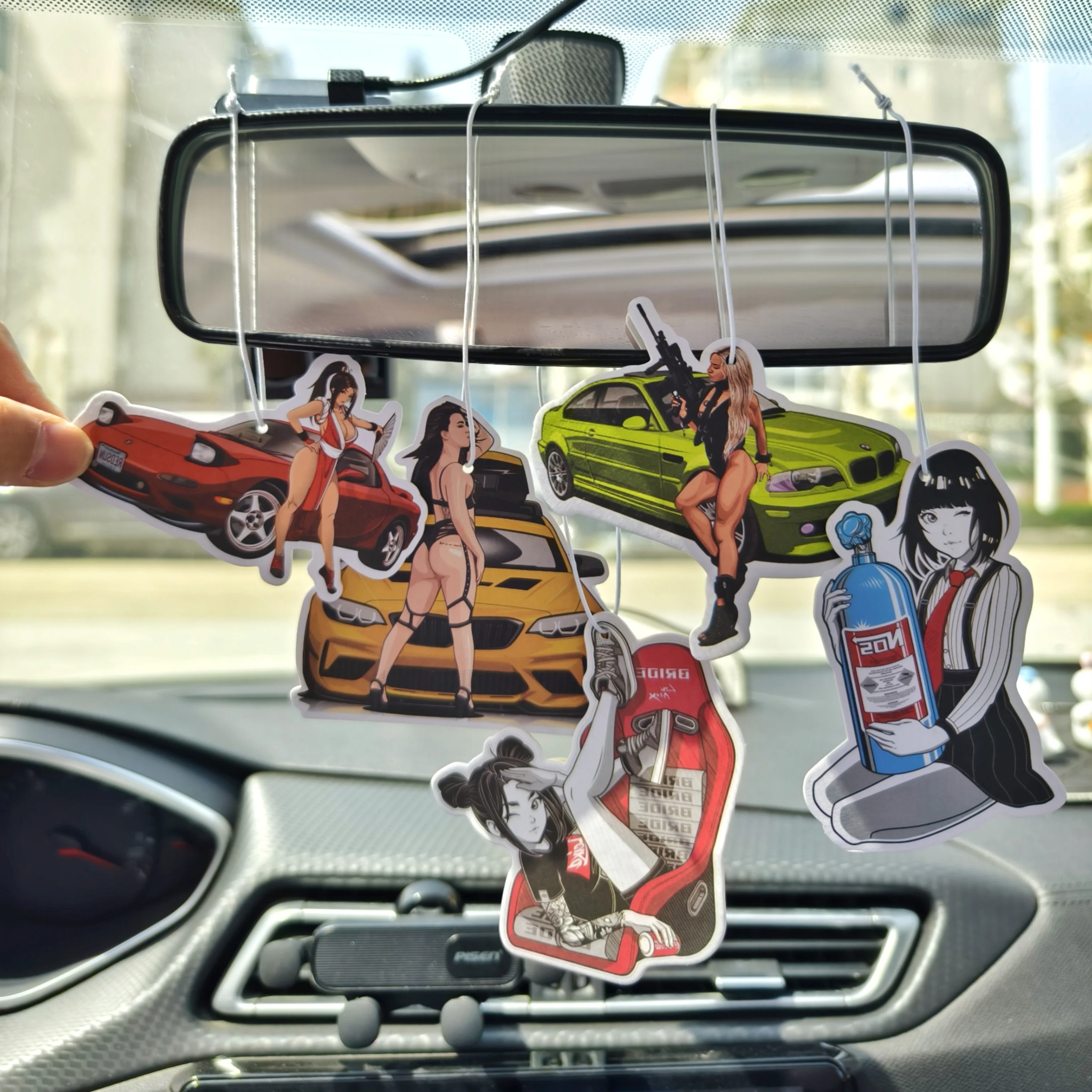 JDM Car Air Freshener Sex Girl Perfume Rearview Mirror Pendant Ornament Hanging Anime For Car Accessories Husband Gift