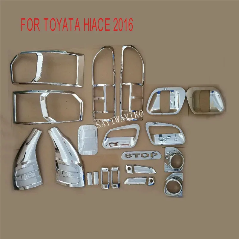 25PCS ABS Chrome plated trim accessories plated For Toyota Hiace 2015 2016 2017 2018 Car exterior refit is special