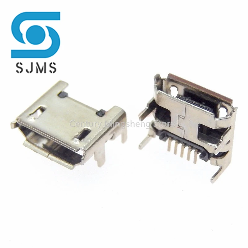 Micro 5pin USB Connector Female Port Jack Solder Plug DIP 4 Legs Phone Data Charging Socket mini USB 5P Micro USB DIY Repair