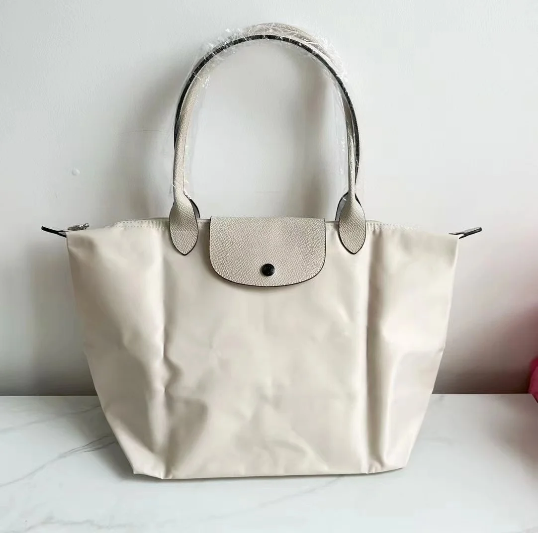 Bolso hobo plegable clásico para mujer, bolsa de hombro bordada, de nailon, a la moda, para ir de compras