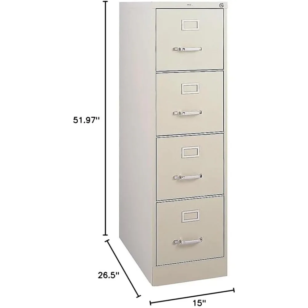 File Cabinet, 4 Drawer Vertical File Cabinet, Metal Putty Letter Size 26.5 