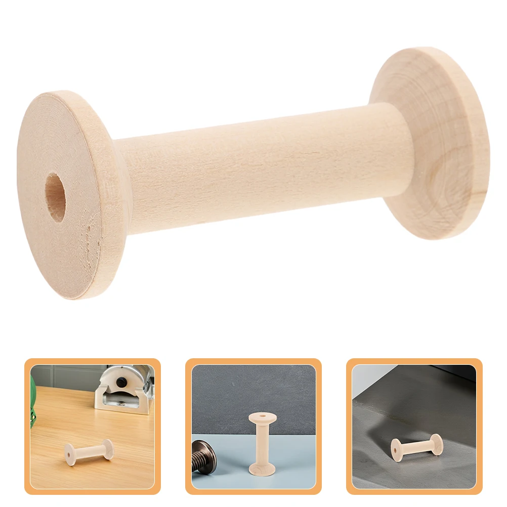 

4 шт., деревянные пустые катушки, большой прочный держатель нити для шитья, ленты, плетения проволоки, проекты «сделай сам», швейные шпульки, набор деревянных шпулей