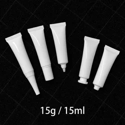 Empty White Plastic 15ml Makeup Eye Cream Refillable Bottle 15g Cosmetic Container Foundation Packaging Squeeze Soft Tube