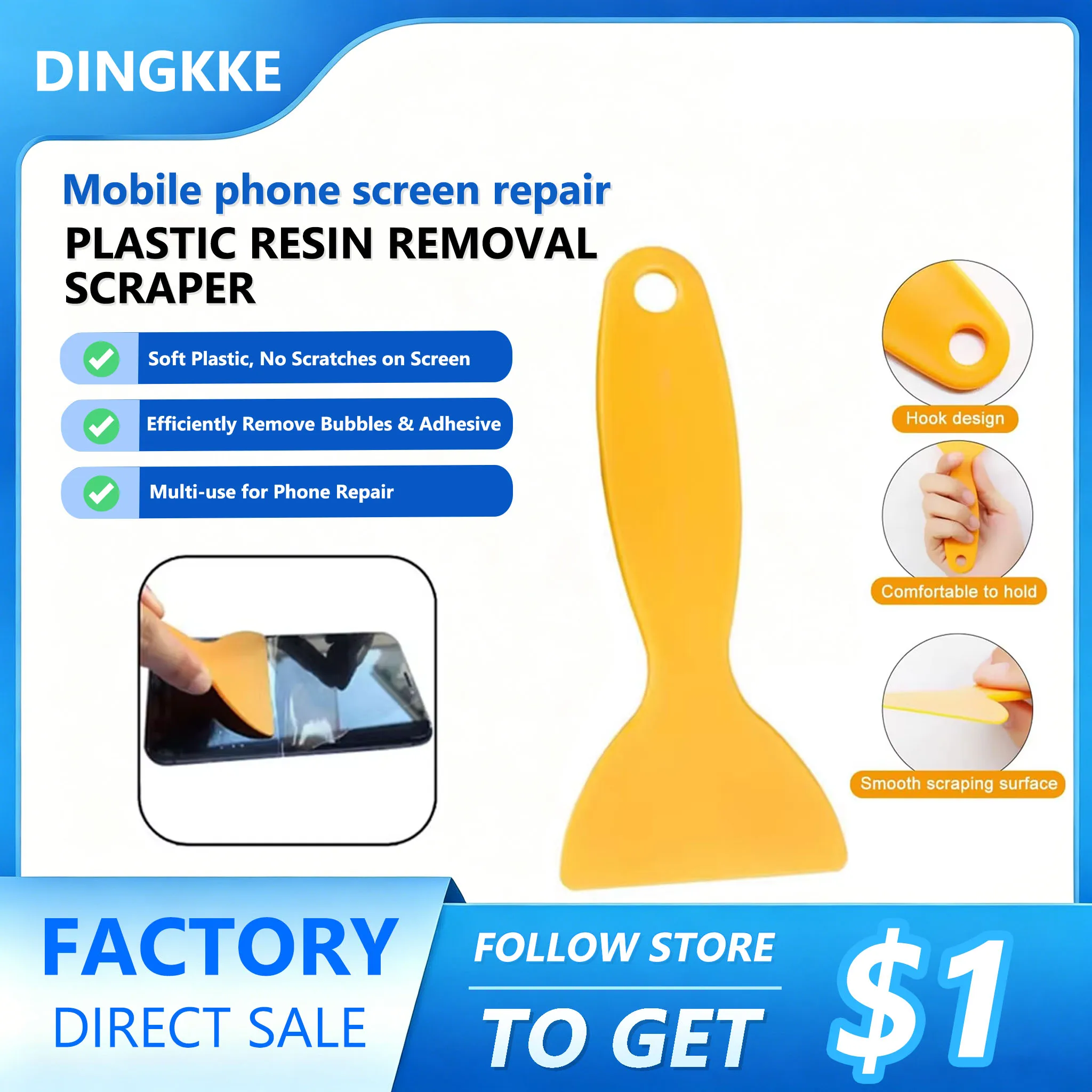 Plastic Scraper Spatula for Mobile Phone LCD Screen Glue Air Bubble Removal Sticker Installation Scraper DIY Repair Tool