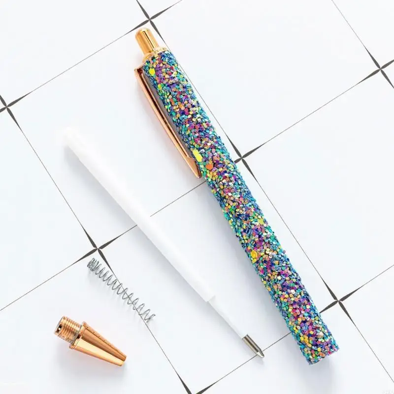 62ka Fancy Sequins Pen Colorido Pen bolín para mujeres Pen retráctil retráctil 1.0 mm
