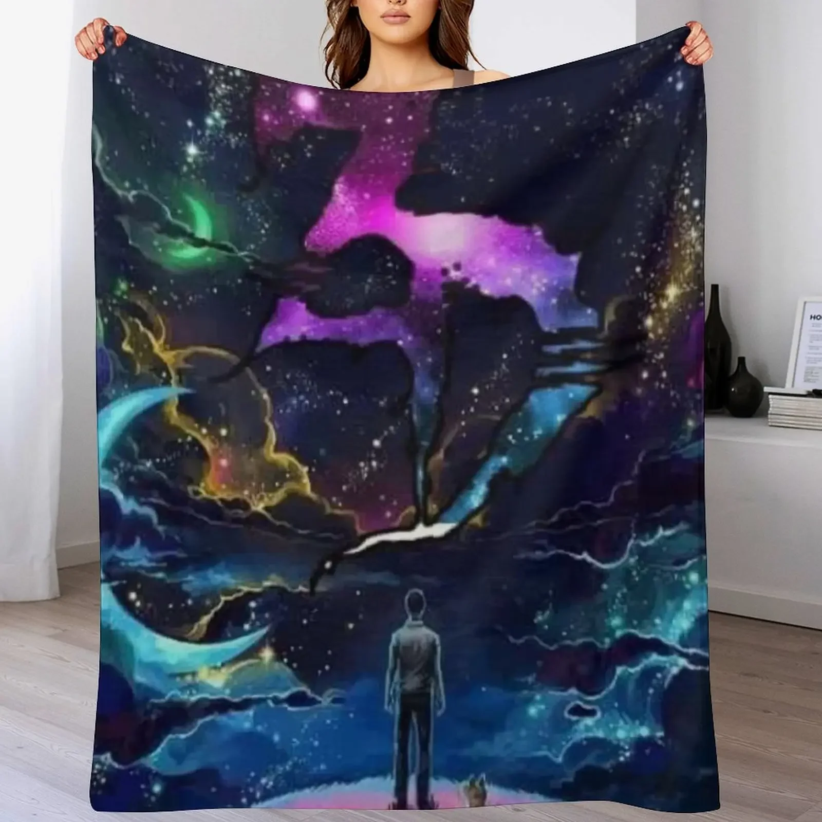 

Zeds dead trippy galaxy Throw Blanket Cozy Throw Blanket Birthday Gift for Him Her