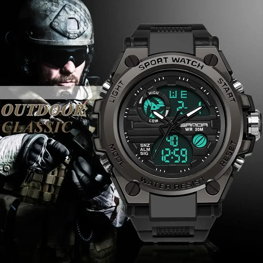 Orologi da uomo sport Outdoor impermeabile orologio militare data tattiche multifunzione LED allarme cronometro orologio elettronico luminoso