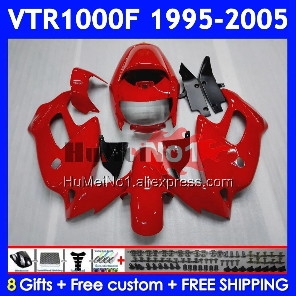 SuperHawk For HONDA VTR1000F 95 96 97 98 99 00 66No.5 VTR1000 F VTR Factory red 1000 F 1000F 2001 2002 2003 2004 2005 Fairing