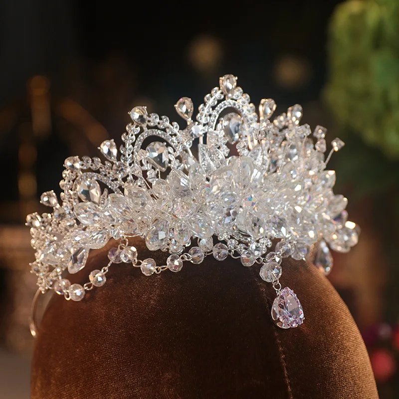 KMVEXO barokke luxe kristallen bruids tiara's kubieke zirkoon kroon strass optocht diadeem hoofddeksels bruiloft haaraccessoires