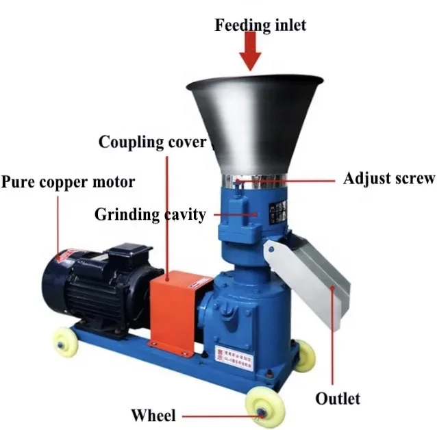 pellet machine plastic wood Pellet Mill granulator animal feed processing machines diesel engine for chicken price