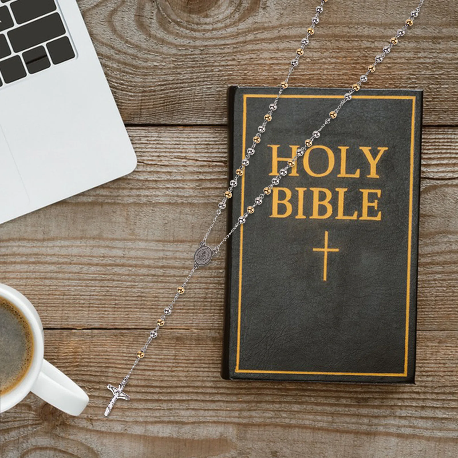 

Rosary Necklace Stainless Steel Beaded Stylish Design for Festivals Parties Daily Religious Prayer Beads