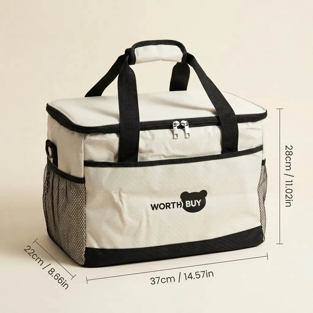 Thermische lunchtas met grote capaciteit, geïsoleerde koeltas, lekvrij Oxford, draagbare picknicktas voor mannen, vrouwen, kinderen, werk, kamperen, reizen