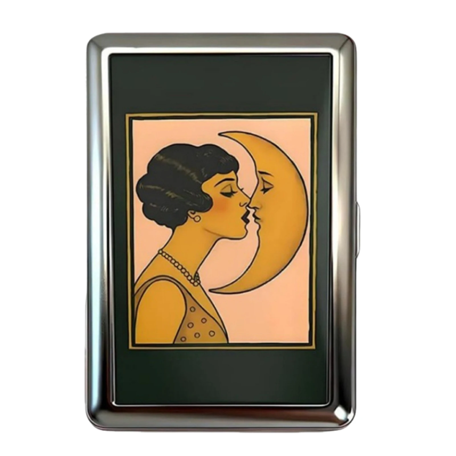 Vintage-Stil Kartenetui im Art-Deco-Design aus Metall Einfach zu Verschließendes Multifunktionales Geldetui Visitenkartenhalter