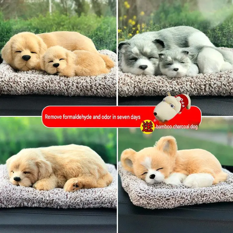 [Fast Shipping] Car Ornament - Realistic Cat/Puppy Design with Bamboo Charcoal Bags for Fresh Air and a Warm, Cute Feeling
