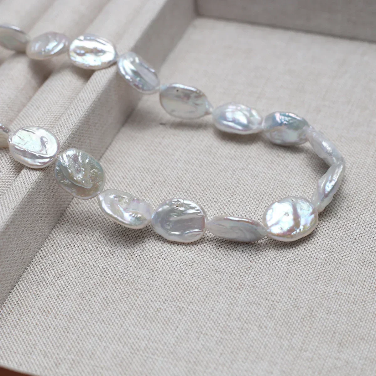 

12x16mm AAAA Natural Freshwater Cool White Oval Baroque Pearl Bead Jewelry Make DIY Necklace Bracelet Accessories Wedding Gift
