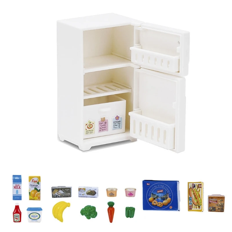 Mini juguete Q0KB, modelo realista, juego refrigerador, casa muñecas, regalo para niñas