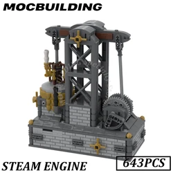 Steam Engine Model MOC Building Bricks Display DIY Model Construction Assemble Toys Gifts Present