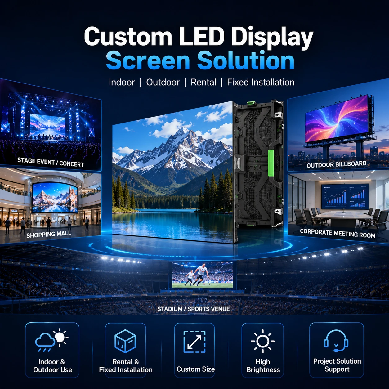 4K 8K Indoor Video Wall UHD LED P2 P3 Screen Panel Full Color Screen Complete System Led Video Wall Led Display Screen
