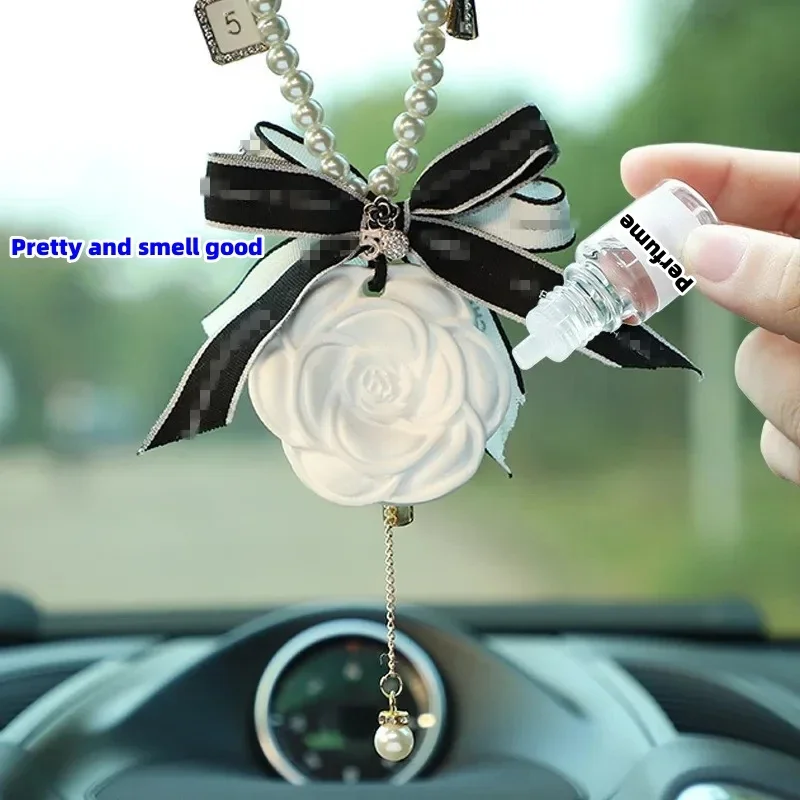 Car pendant Car aromatherapy pendant advanced sense diffuser incense stone camellia goddess pendant