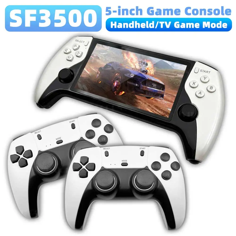 SF3500 Portable Video Game Console 22,000+ Classic Retro Games Consolas 5 Inch Handheld Game Players with 2 Wireless Controllers
