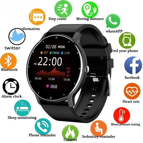 Imagen 1 del producto Reloj inteligente LIGE para hombres y mujeres con pantalla completamente táctil Bluetooth 5,2 llamadas relojes impermeables rastreador de actividad/deporte fábrica IP67 ZL02 nuevo