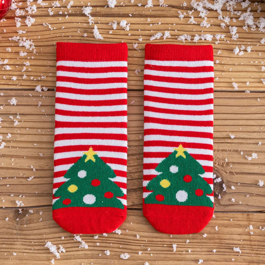 1 Pair Christmas Socks for Children Kids Men Family Winter Autumn Warm Socks Xmas New Year Socks Cotton Santa Claus Socks