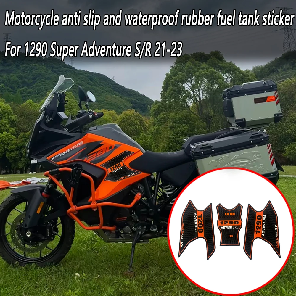 For KTM 1290 Super Adventure ADV S R 2021 2022 2023 Motorcycle 3D Rubber Tank Pad Fuel Gas Tank Protector Stickers Mod Decals