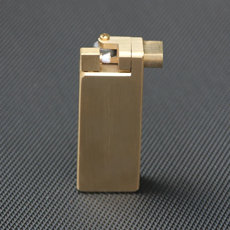 

High-quality Pure Copper Third-generation Brass Square Machine Side-sliding Lighter Outdoor Camping Survival Igniter