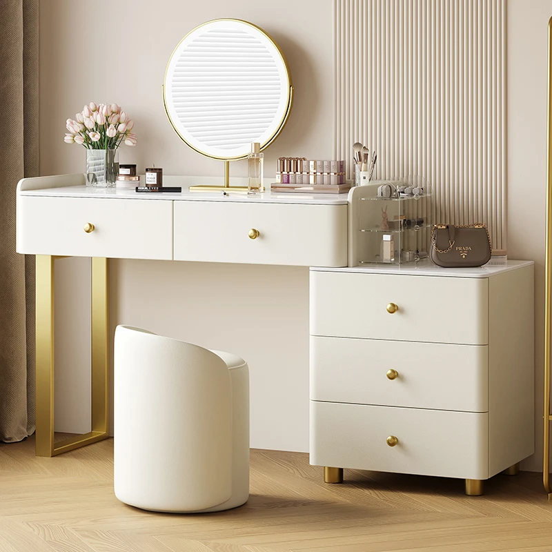 

Modern White Home Vanity Table Simplicity Bedroom Drawers Vanity Mirror Salon Penteadeira Quarto Small Apartment Furniture