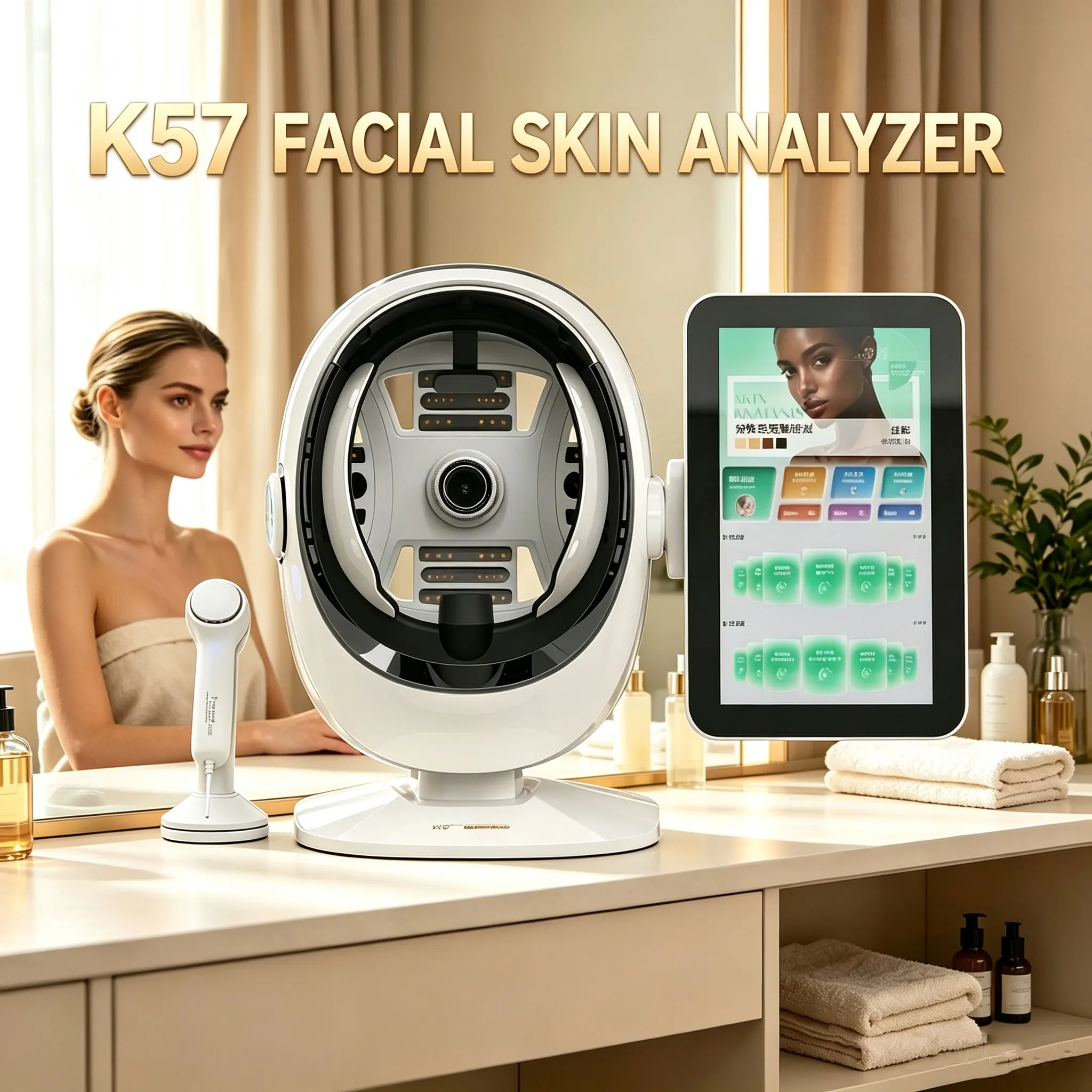 Moji K57 Facial Skin Detector Facial AI Intelligent Image Analysis Hair Microscopic Detection Integrated