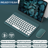 Wireless Keyboard For Apple Xiaomi Huawei Samsung Bluetooth Mouse For iOS Android Windows System Round Keycaps Big Battery