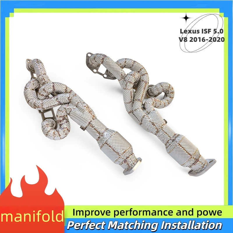 For Lexus ISF 5.0 V8 2016-2020 stainless steel downpipe High performance exhaust manifold and collector automotive with catalyst