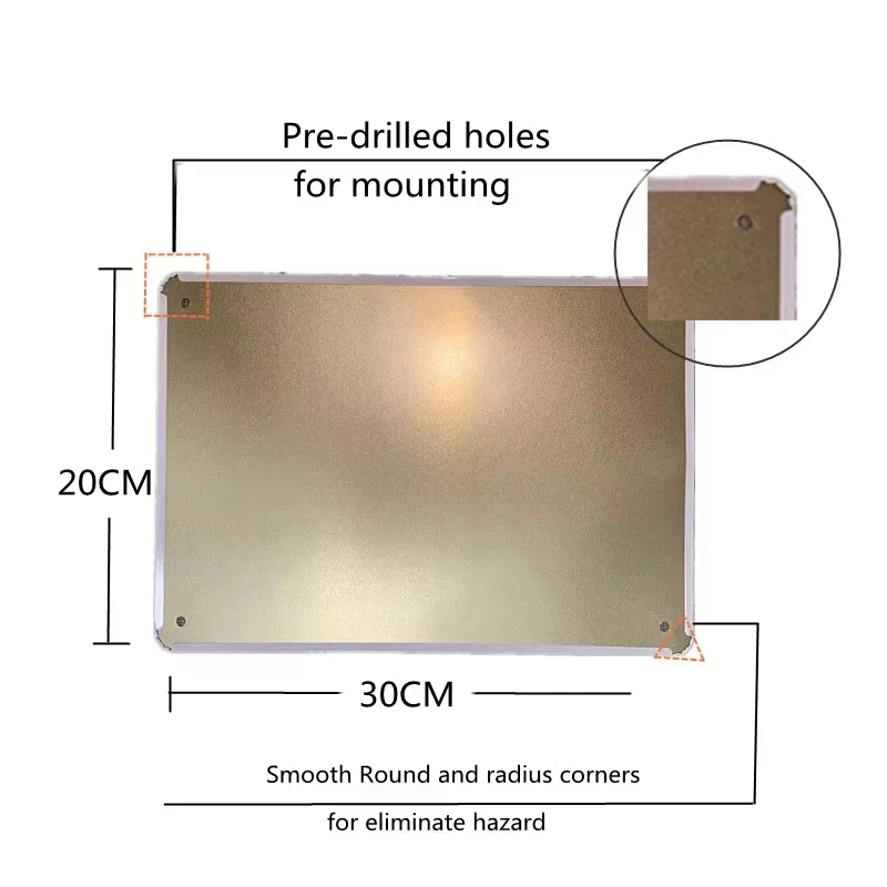 Personalized Custom Metal Tin Sign 20x30cm, Upload Your Photo Text Logo, Vintage Rounded Corner Aluminum Plaque Pre-drilled Hole view 6