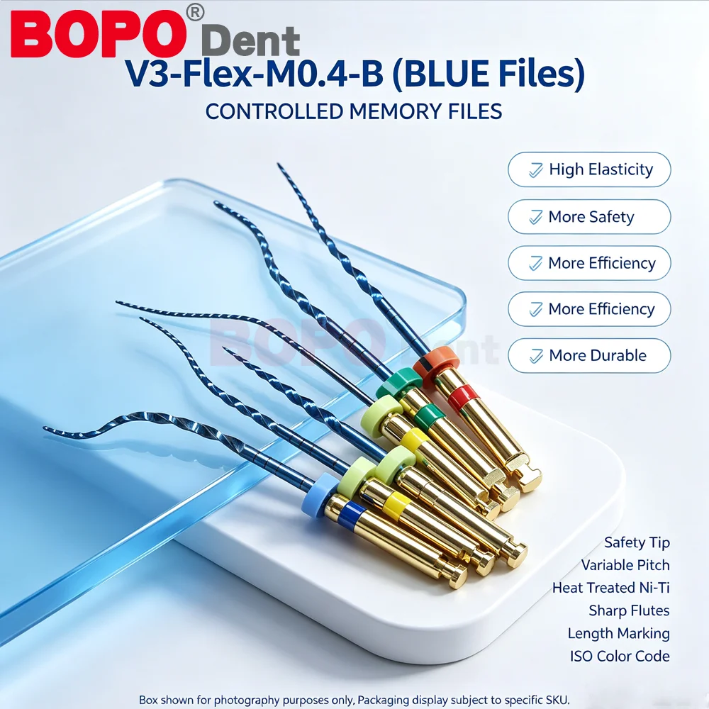 6Pcs Dental Root Canal File Heat-Activated Rotary Nitinol Tooth Path File Thermally Activated Nickel-Titanium Endodontic E Flex
