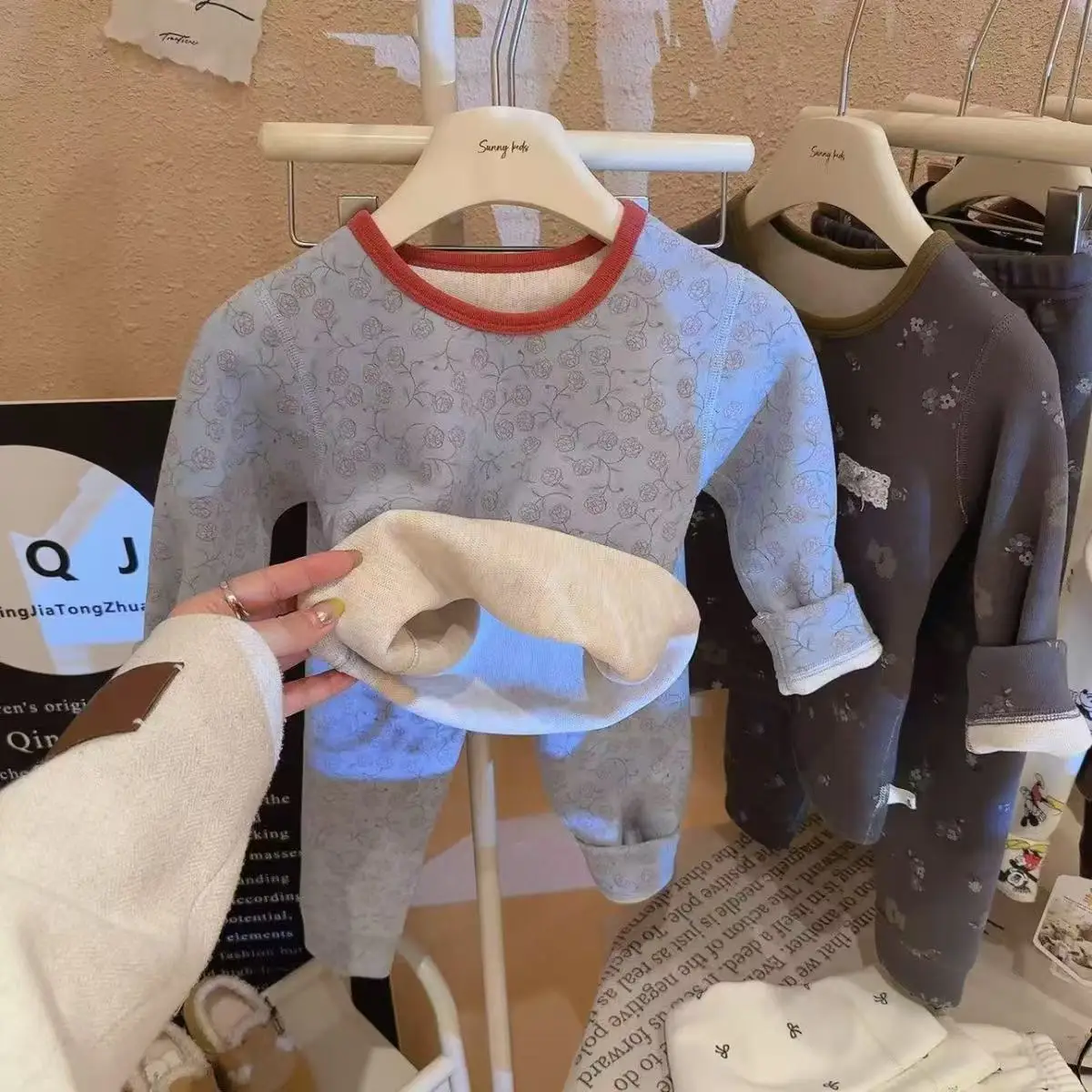 Girls Thicken Sets Boys Cartoon Suit Kids Long Sleeve Pajama Pants 2 Pcs Autumn Winter Casual Fashion Outfits Children's Clothes