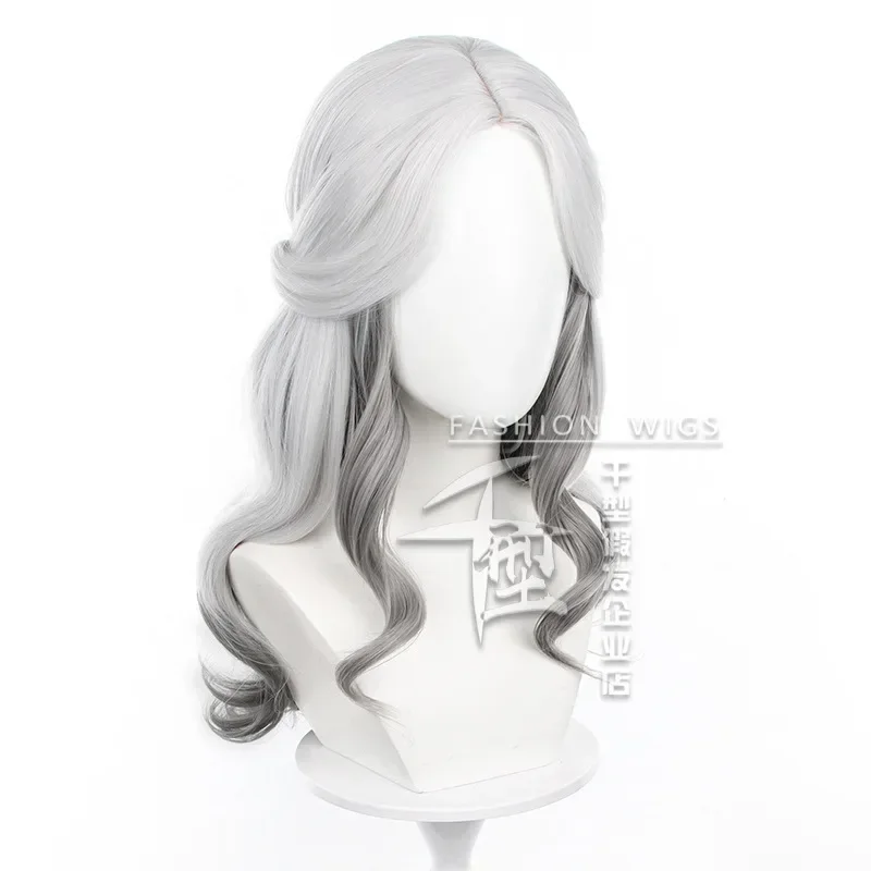 Game Identity V Psychologist Everlasting Night Ada Mesmer Cosplay Wig Silver White Hair 60CM Long Hair Wig