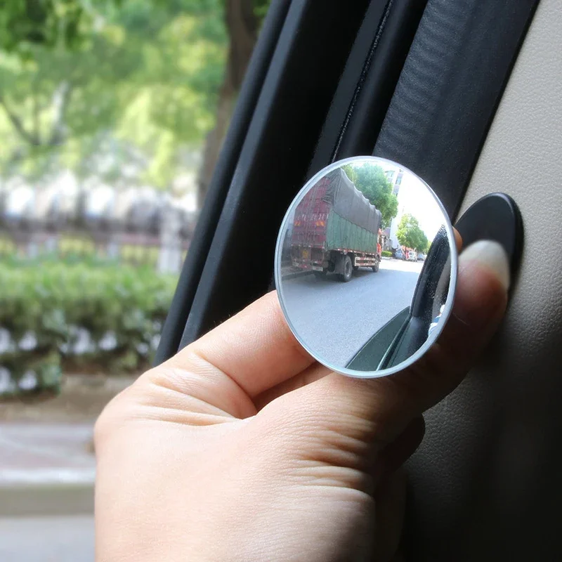 360° Rotatable Car Safety Mirror B Pillar Blind Spot Wide Angle Rearview Auxiliary Mirror Crash Proof Parking Warning For Cars