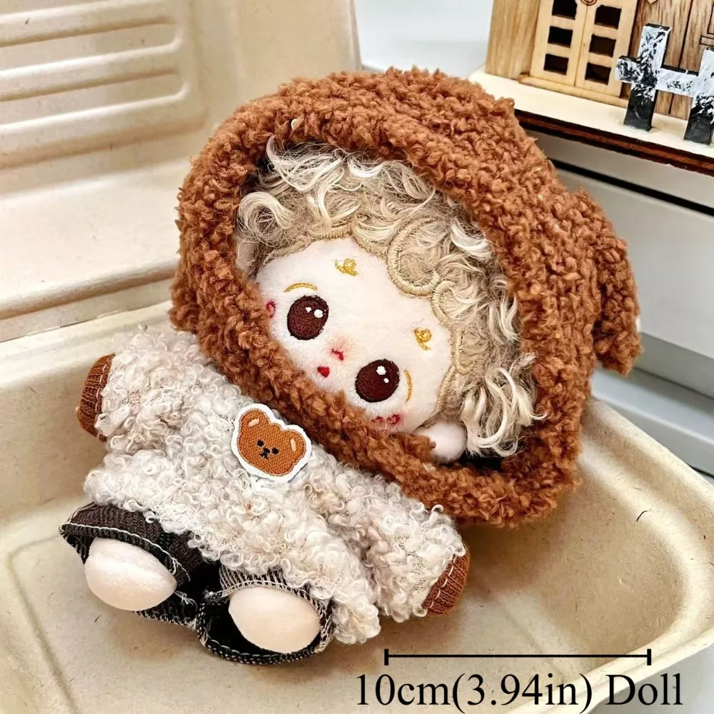 Modepop Algehele Handgemaakte 10 cm Poppenkleertjes Jurk Hoofdband Pluche Poppen Outfit Speelgoed Babypop Accessoires Cos Pak
