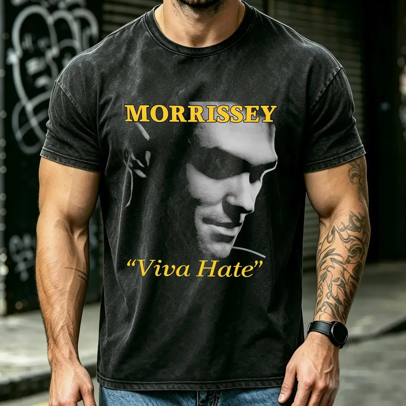 washed T Shirt Morrissey Viva Hate Cover Sz XXL The Smiths long or short sleeves vintage Washed fashion Soft designer clothes