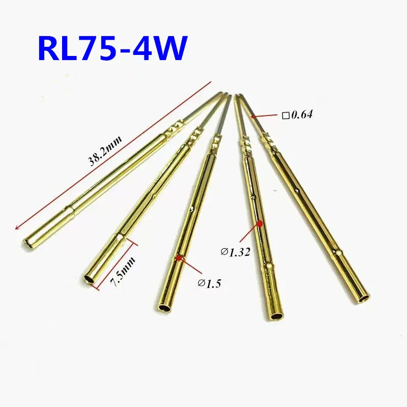 

100 PCS/pack RL75-4W Test Needle Sleeve Outer Diameter 1.32mm Length 38.3mm Snap Ring Height 7.5mm Spring Test Probe Sleeve