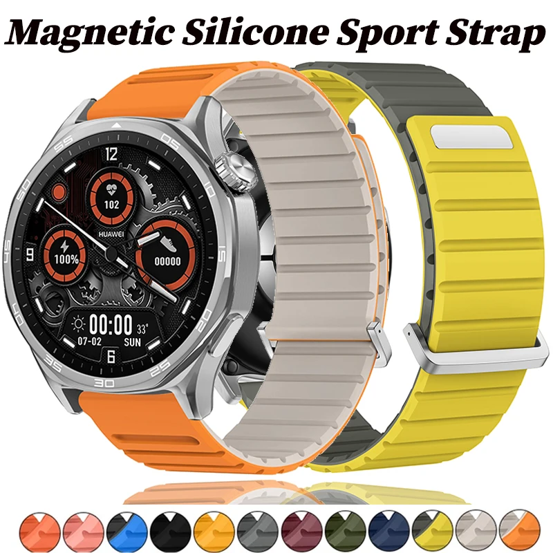 22mm Magnetisches Sportarmband für Huawei Watch GT 6/5 Pro GT6 GT5 GT4 46mm Silikonarmband für Huawei Watch 5 46mm/4/3Pro Band