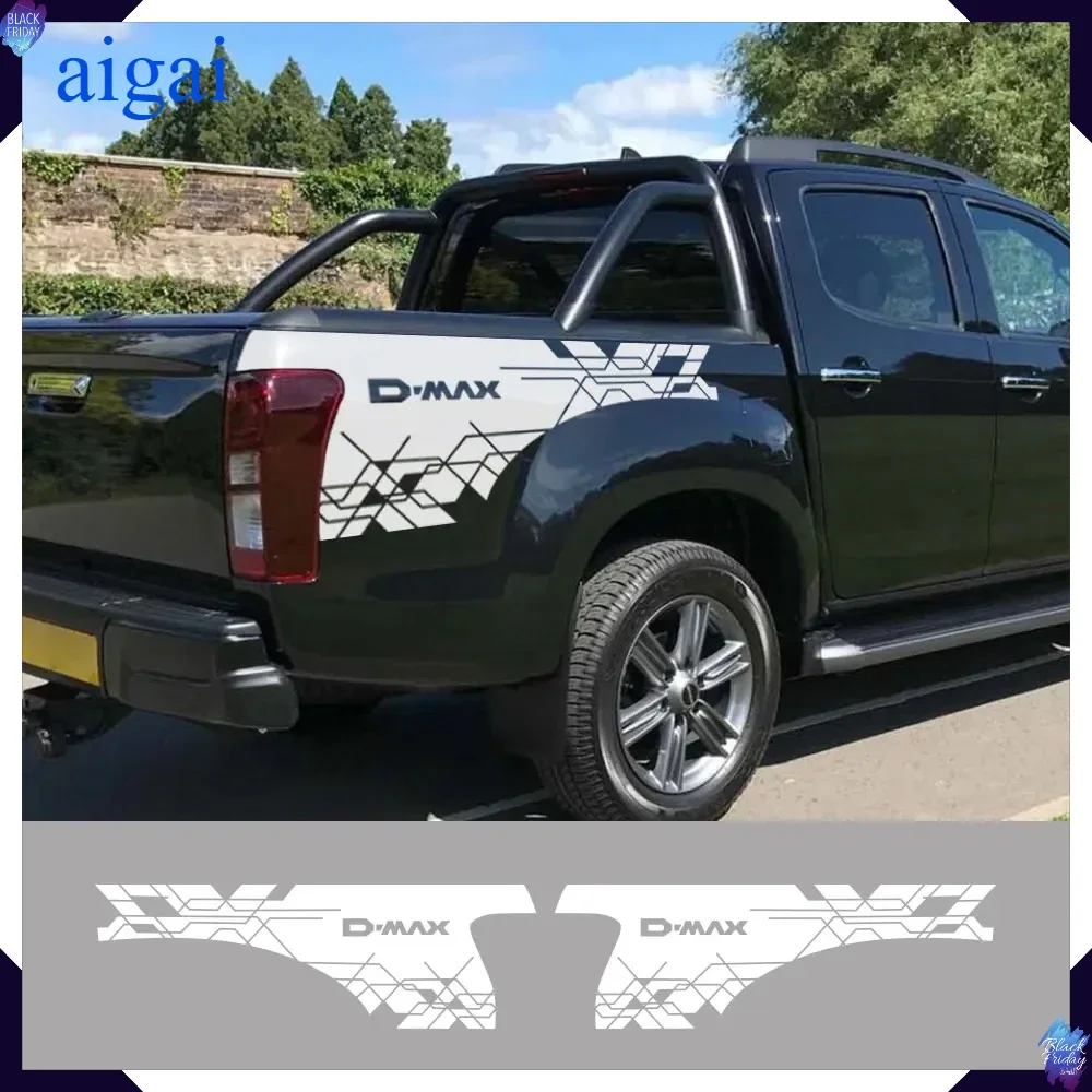 Pickup Trunk Bed Container Side Stickers for Isuzu Dmax D Max Truck Graphics Decor Cover Car Vinyl Decal Auto Tuning Accessories