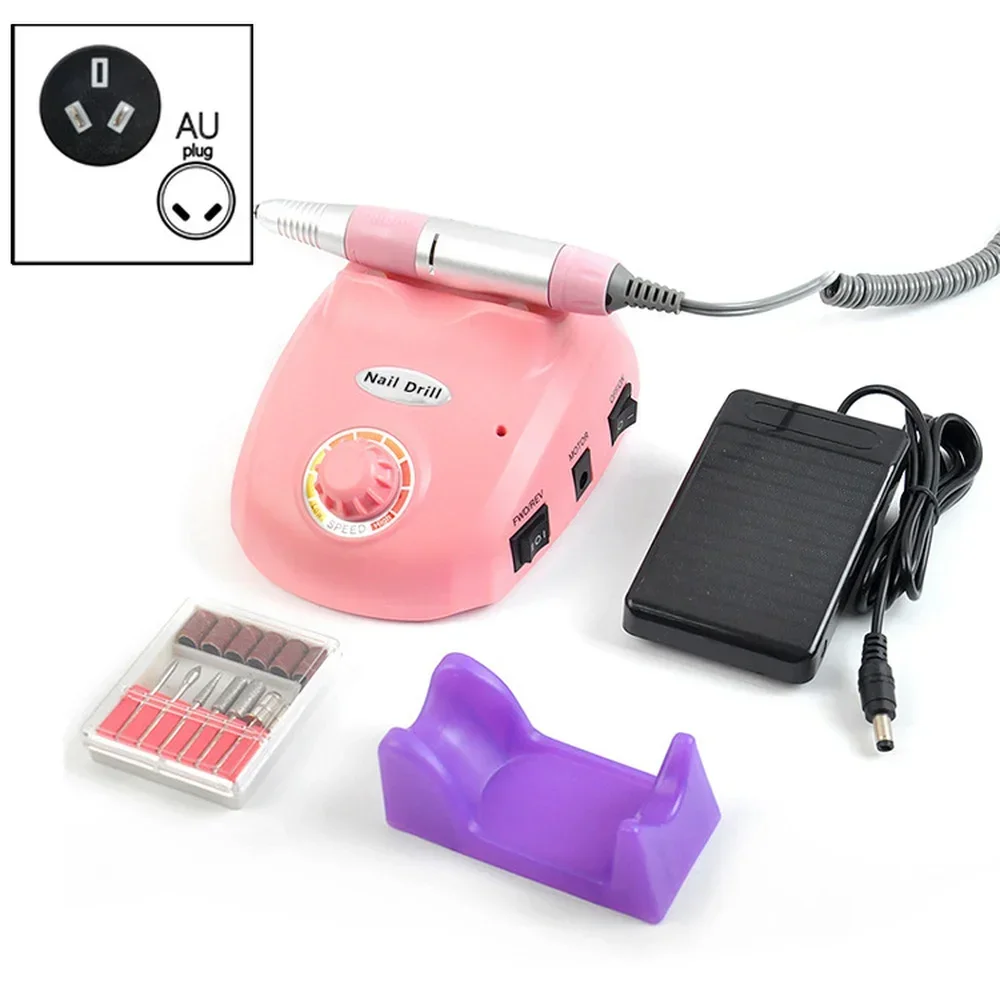 Taladro eléctrico profesional para manicura, máquina de 20W, 35000RPM, fresas, Lima de arte con cortador, kit de herramientas para uñas